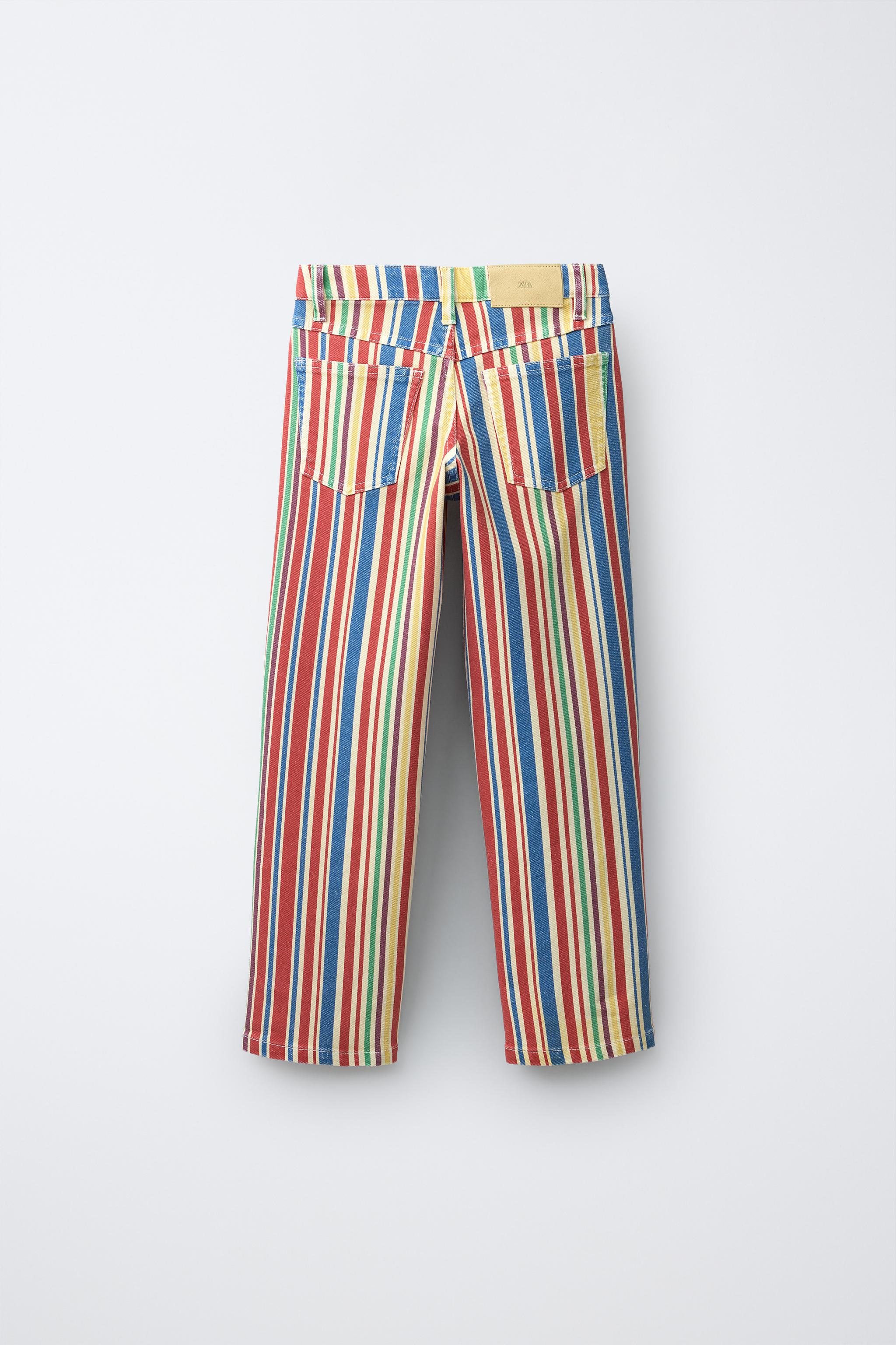 STRIPED STRAIGHT LEG JEANS